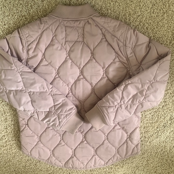 Old Navy quilted puffer, bomber jacket, light pink mauve pocket zip up packable - Picture 9 of 12